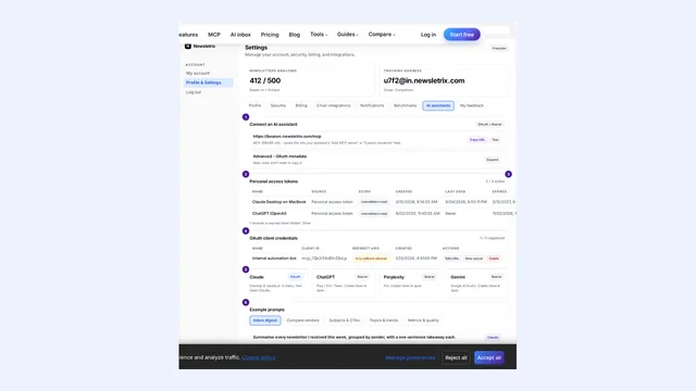 Preview of the AI assistant access article